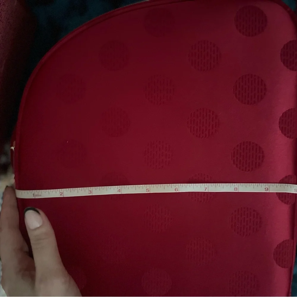 Estee Lauder Red Polka Dot Satin Tote NIB makeup not included - Picture 7 of 7